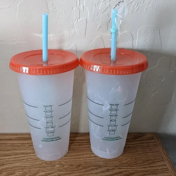 Starbucks 2021 Color Changing Swirl Cold Cups - 2 Pack - Picture 2 of 3
